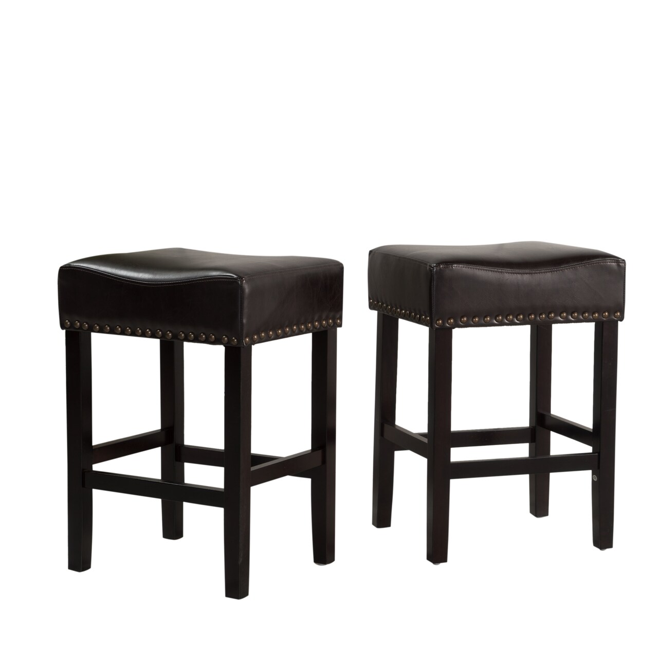 Contemporary Home Living Set of 2 Black and Bronze Contemporary Bar Stools 26"